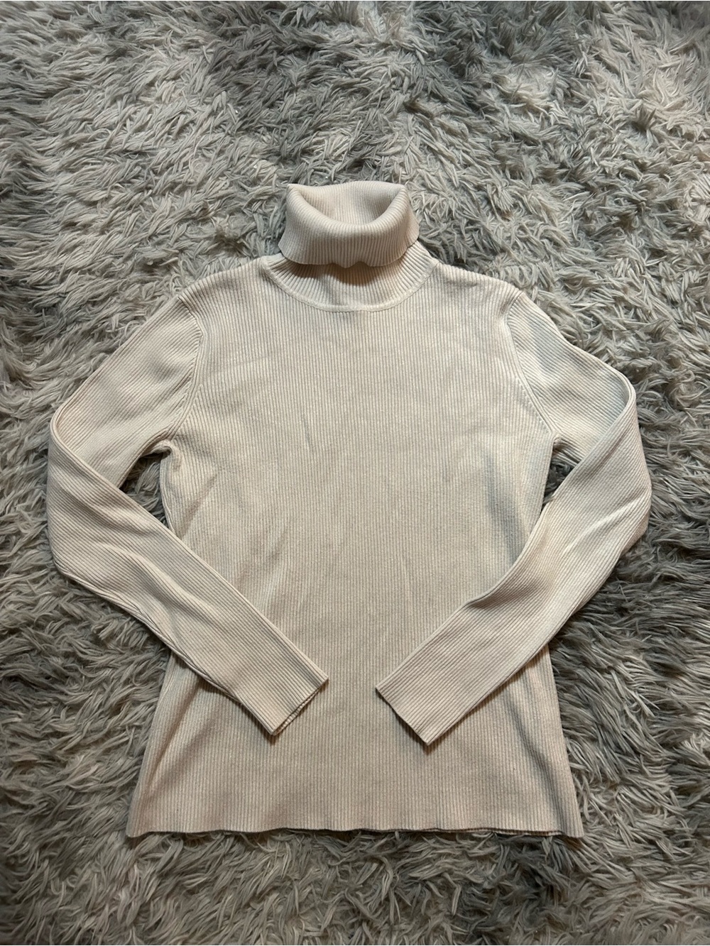 Cielo Cream Ribbed Turtleneck Sweater